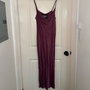 Anthropologie Mauve Slip Midi Dress with Cowl Neck